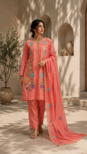 Gulbahaar Coral Suit